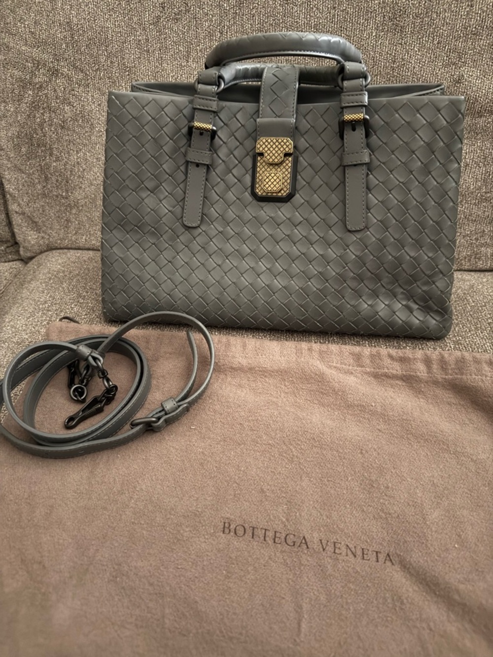 SOLD***Bottega Veneta Small Roma Intrecciato Tote/Crossbody Bag